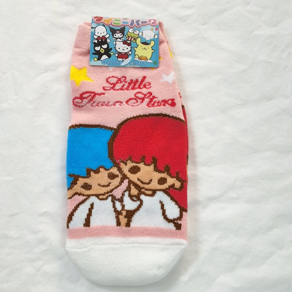NWT Little Twin Stars Sanrio Women's Pink & White Socks, One Size Fits Most